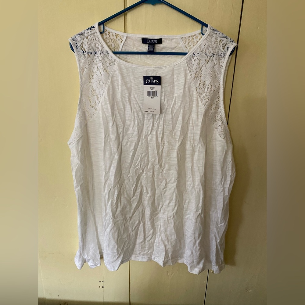 Women’s chaps tank top with lace 3x NWT